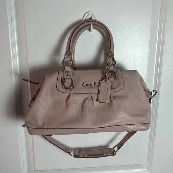 Coach Handbags - Coach Women’s Pale Pink Small Boston Handbag Leather